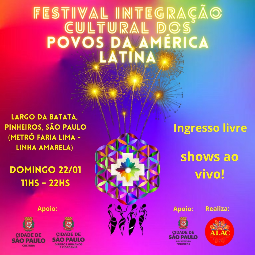 Festival Integração Cultural dos Povos da América Latina, no Largo da Batata, em São Paulo