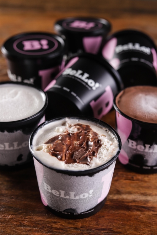 Inaugurada em 2021, a Bello Gelateria possui fabricação própria