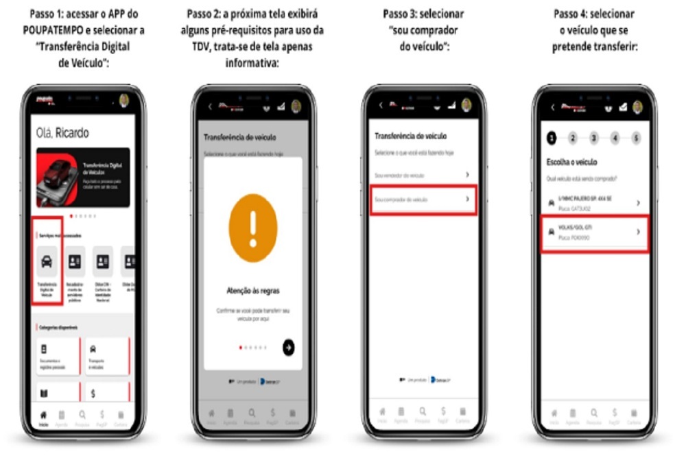 Passo 1 para Transferência Digital de Veículos após Carteira de Trânsito Digital Divulgação/Governo de SP