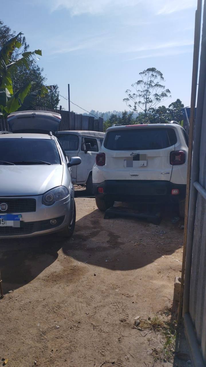 Veículos também foram encontrados dentro de desmanche clandestino.