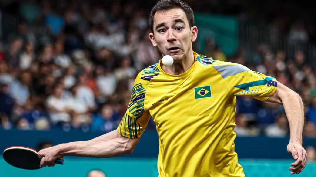 Hugo Calderano ganhou do espanhol Alvaro Robles, por 4 a 2 Wander Roberto/COB