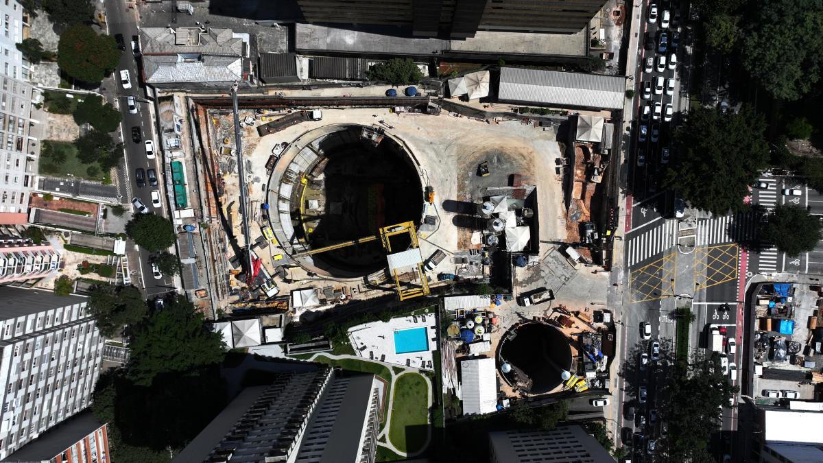 A estação Higienópolis-Mackenzie está com 45,49% das obras concluídas /Divulgação/Linha Uni
