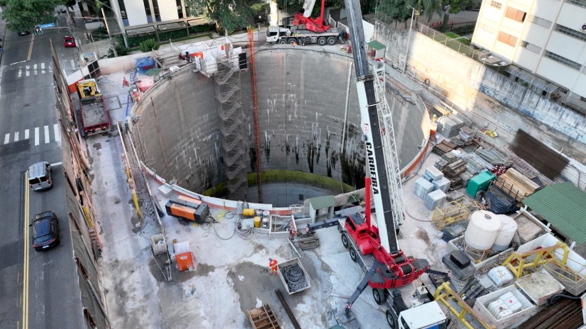 A estação PUC-Cardoso de Almeida está com 56,24% das obras concluídas /Divulgação/Linha Uni