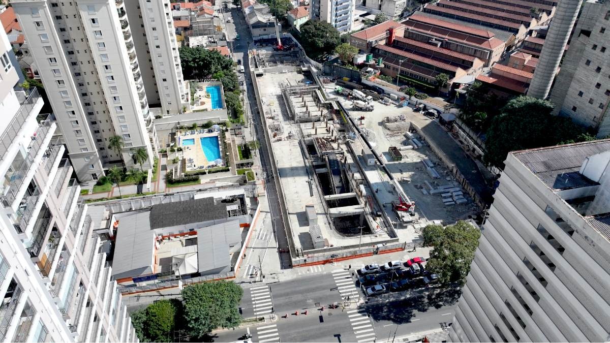 A estação SESC-Pompeia está com 56,38% das obras concluídas Divulgação/Linha Uni