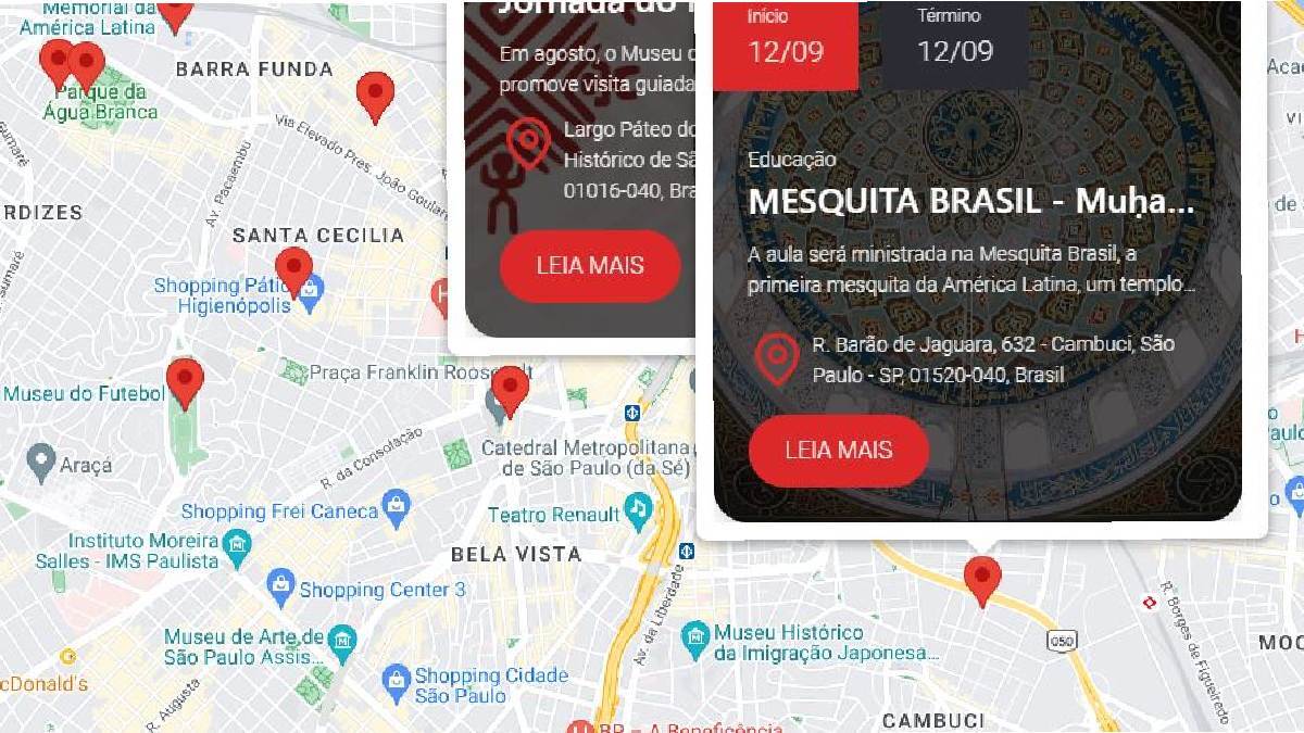 Plataforma oferece um mapa interativo