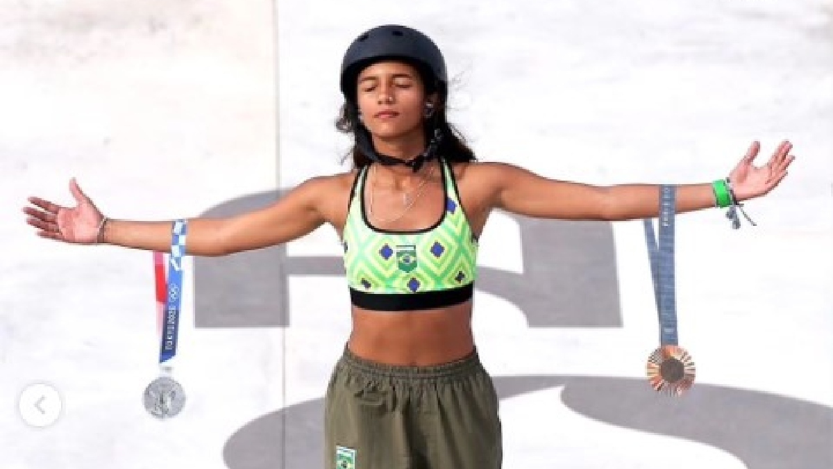 Rayssa Leal conquistou uma medalha de prata em Tóquio 2020 e uma de bronze em Paris 2024 /Reprodução/Redes sociais