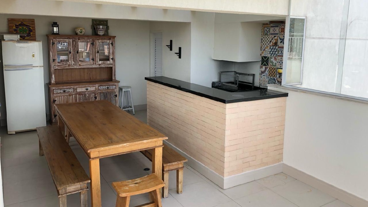 Apartamento conta com área gourmet com churrasqueira /Foto: Divulgação