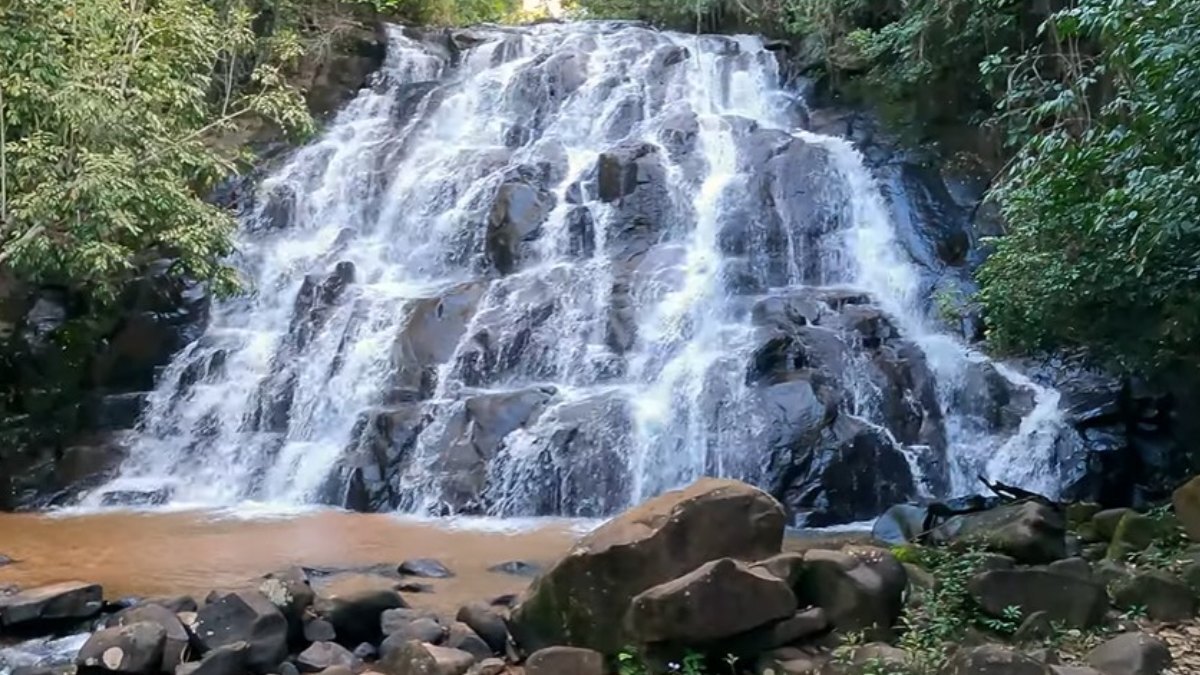 Além das atrações voltadas para a cachaça, Pirassununga também é um ponto de referência para quem gosta de natureza. A Cachoeira do Bicho é um destino imperdível para os aventureiros. Foto: Reprodução/Youtube