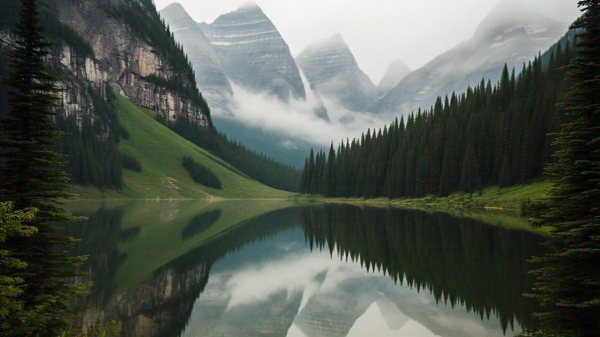 Imagine uma paisagem de montanha com um lago tranquilo /Imagem criada por IA