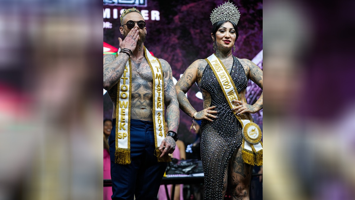 O empresário Lucas Tortorello, de 31 anos, foi eleito Mister Tattoo Week Crédito: Acelera. xyx