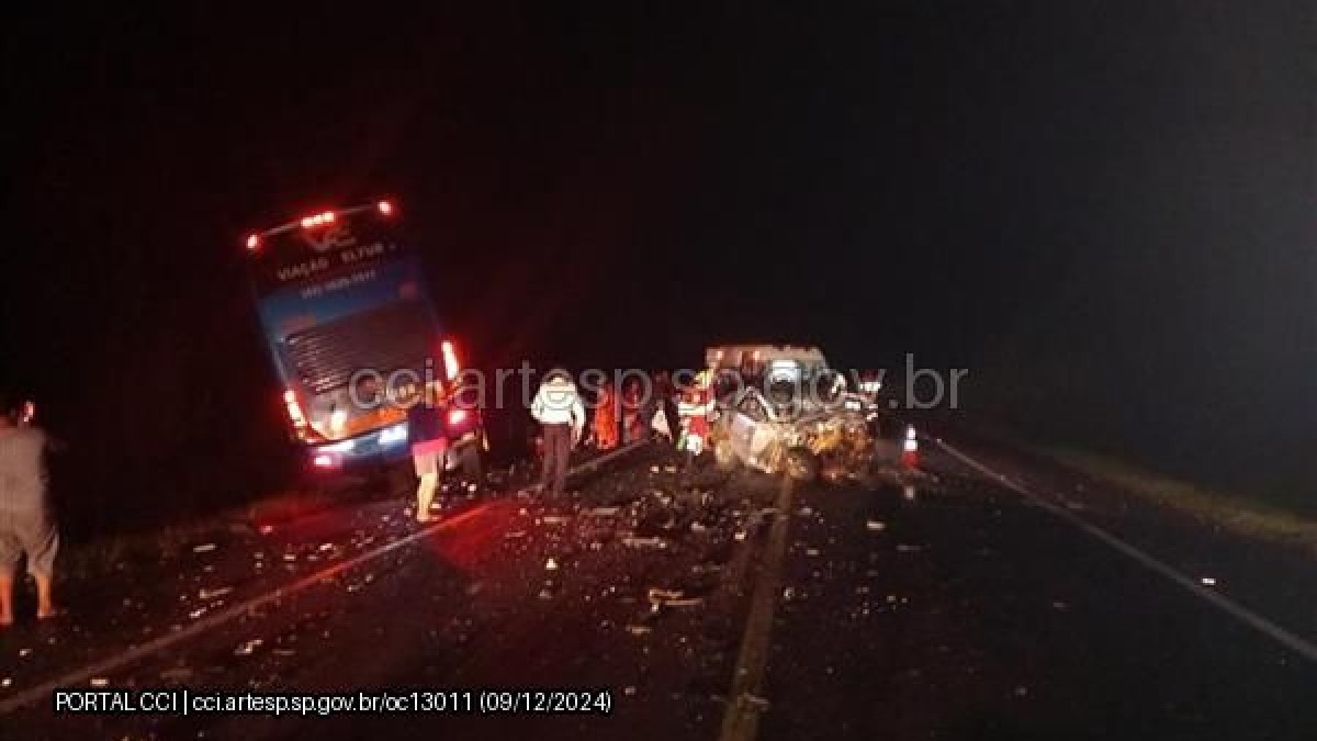 Devido ao acidente, a rodovia precisou ser totalmente bloqueada para o atendimento da ocorrência. Divulgação/Artesp