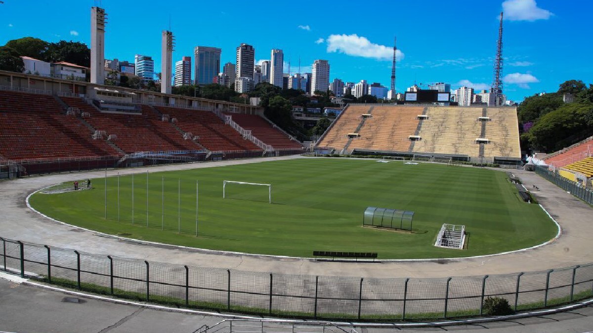 Mercado Livre Arena Pacaembu em seu formato antigo, conhecido como Estádio do Pacaembu /Divulgação/Museus do Futebol