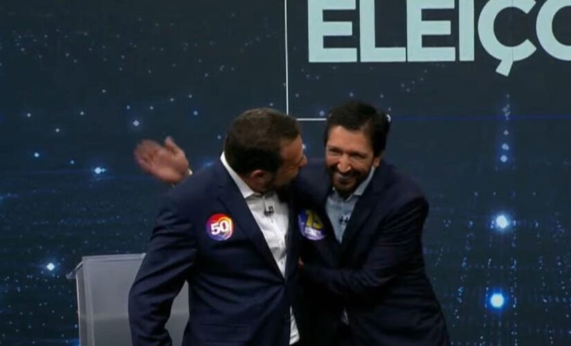 Boulos e Nunes durante debate de segundo turno./Reprodução
