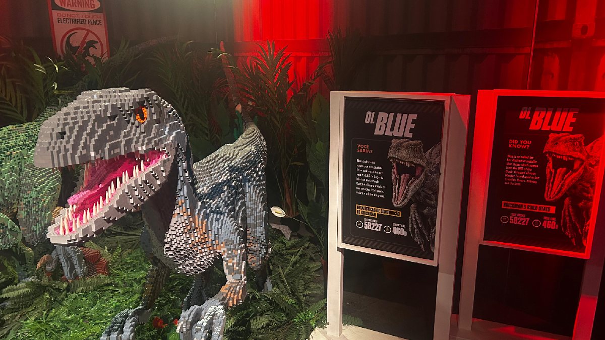 Ao todo, são mais de 6 milhões de peças, que juntas formam diversas esculturas que vão desde grandes herbívoros a bebês dinossauros. Leo Rocha/Gazeta de S.Paulo