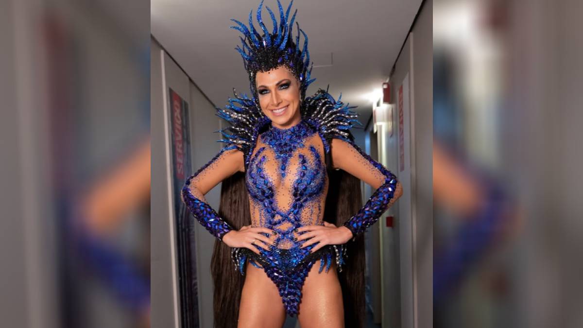 Aline de Oliveira é dançarina e rainha de bateria da Mocidade Alegre desde 2012, no Carnaval de São Paulo. Foto: Reprodução/Instagram