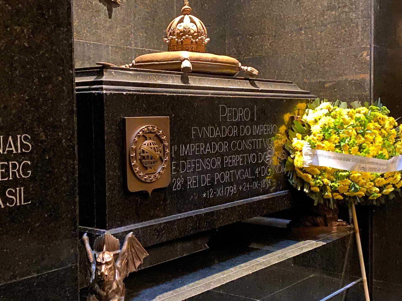 Jazigo de dom Pedro 1º, no Museu do Ipiranga; ele está sepultado ao lado das duas esposas/Thiago de Souza/O Que Te Assombra