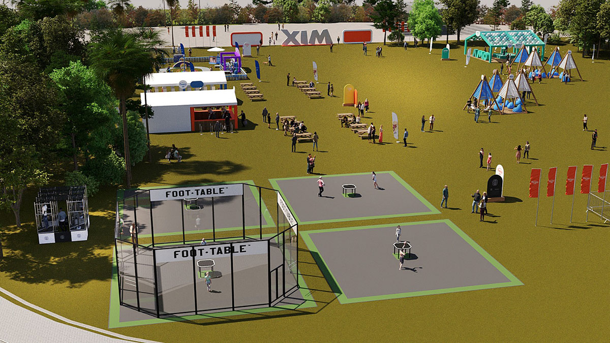 Haverá ainda um espaço disponível para futmesa, que assim como as quadras de areia, precisa ser reservado pelo site da Rádio Mix. Foto: Divulgação