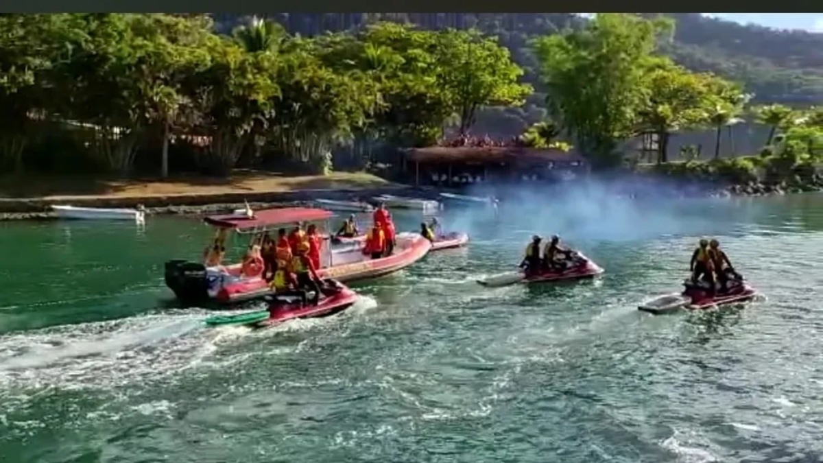 Buscas por desaparecidos em queda de bimotor entre Ubatuba e Paraty. Foto: Reprodução