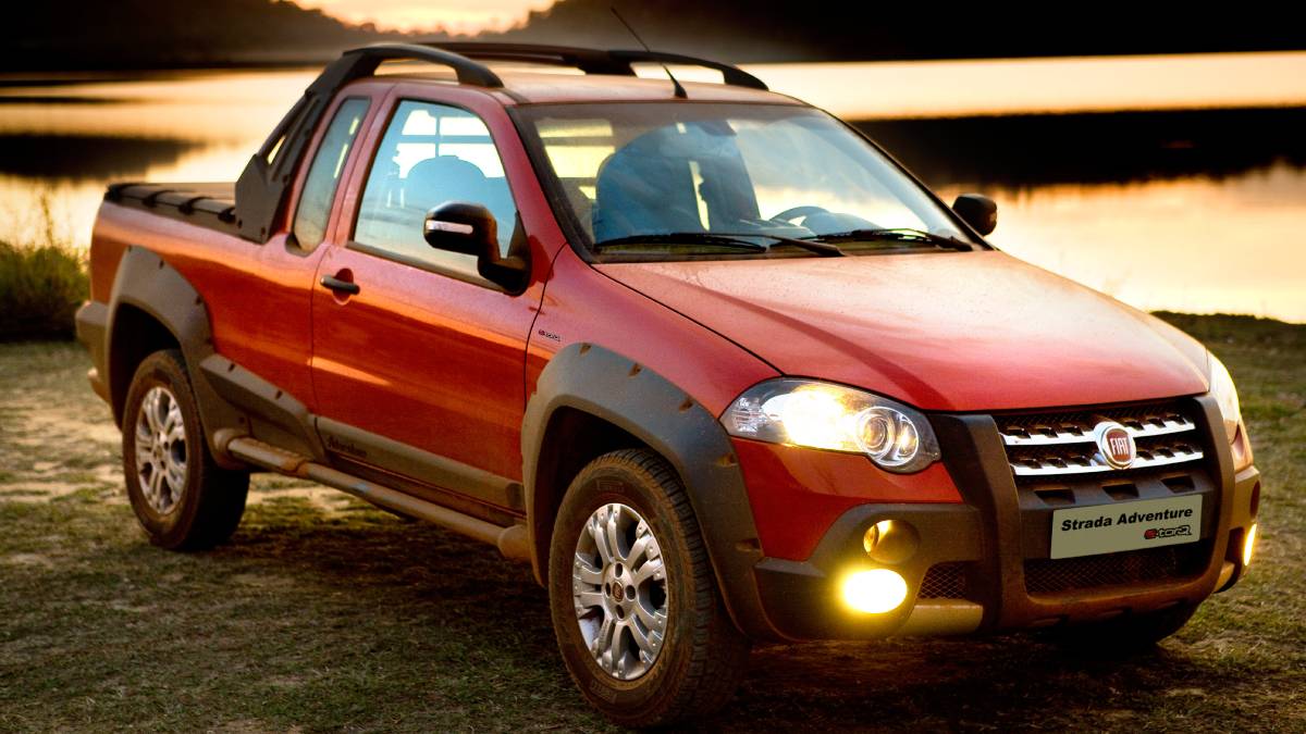 De 2021 em diante, que lidera as vendas de carros no Brasil é o Fiat Strada. É a primeira pick-up a chegar no topo. Foto: Divulgação/Fiat