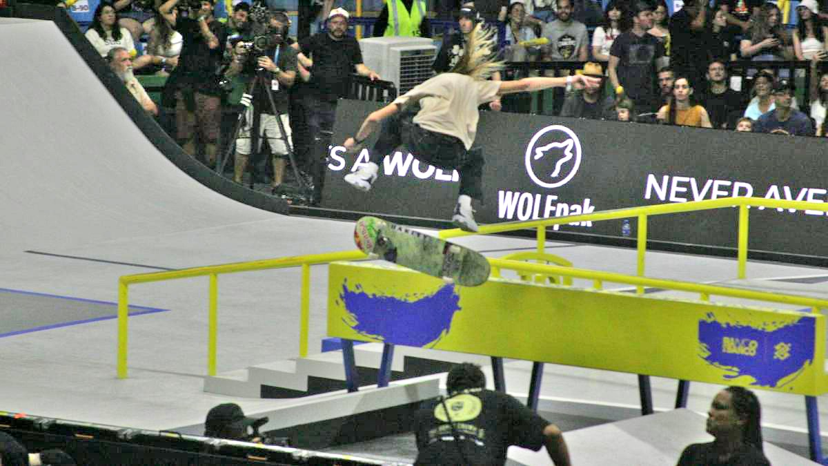 O SLS Super Crown World Championship reuniu cerca de 16,5 mil espectadores no primeiro dia do evento no Ginásio do Ibirapuera e 9,5 mil pessoas no segundo dia em 2024. Fotos: Thiago Neme/Gazeta de S. Paulo