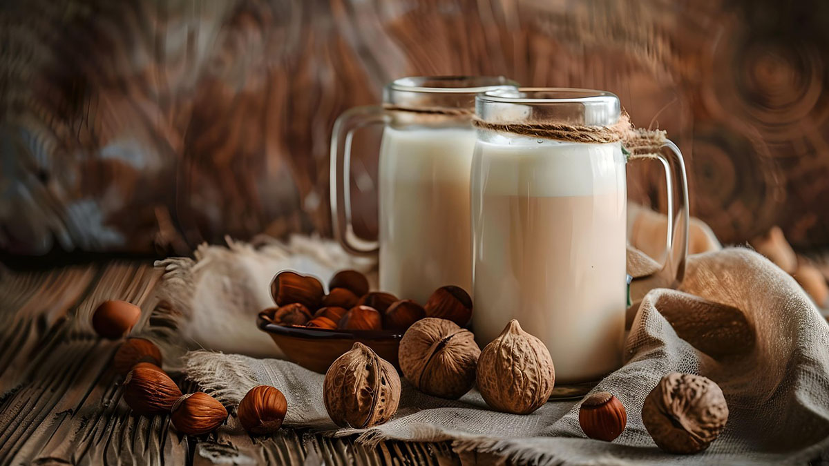 Existe uma variedade significativa de leites vegetais disponíveis. No Brasil, os mais comuns são os preparos à base de amêndoas, aveia, castanha-de-caju, soja, coco e arroz - Foto: Dee por Pixabay