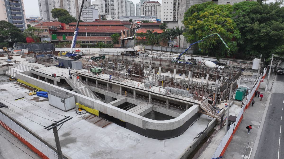 Estação SESC-Pompeia concluiu 60,13% das obras. /Foto: Divulgação/Linha Uni