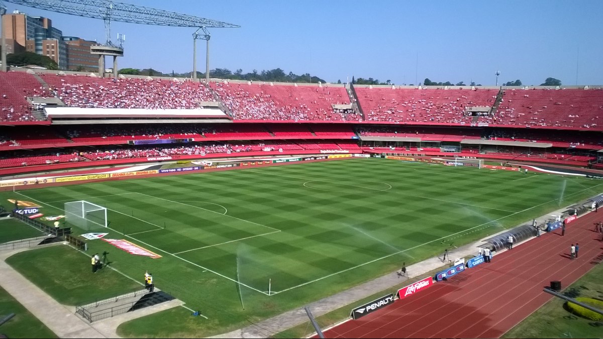 O estádio possui dimensões de campo de 105 metros de comprimento por 68 metros de largura, atendendo aos padrões internacionais da FIFA. Foto: Wikimedia Commons