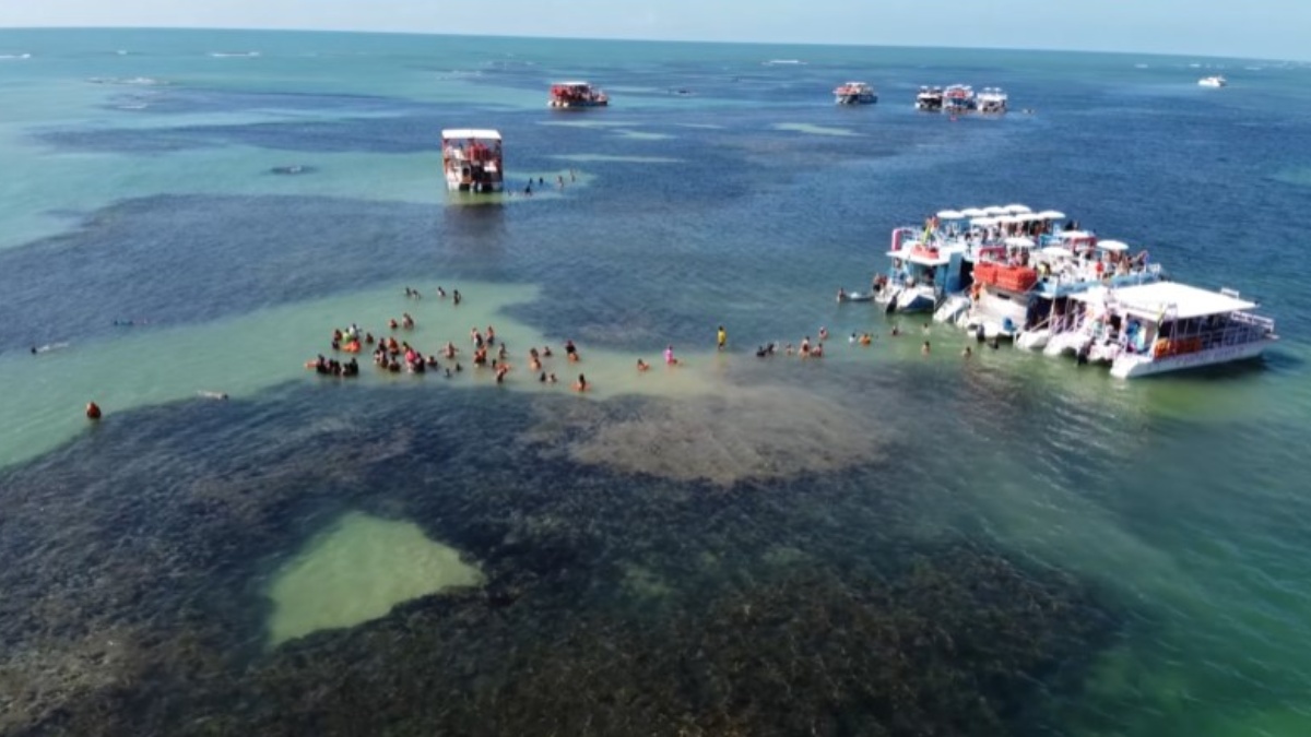 Localizada em João Pessoa, a Praia de Seixas é um dos principais pontos de mergulho da Paraíba. Suas piscinas naturais se formam durante a maré baixa. Foto: Reprodução/Youtube/de repende nomades