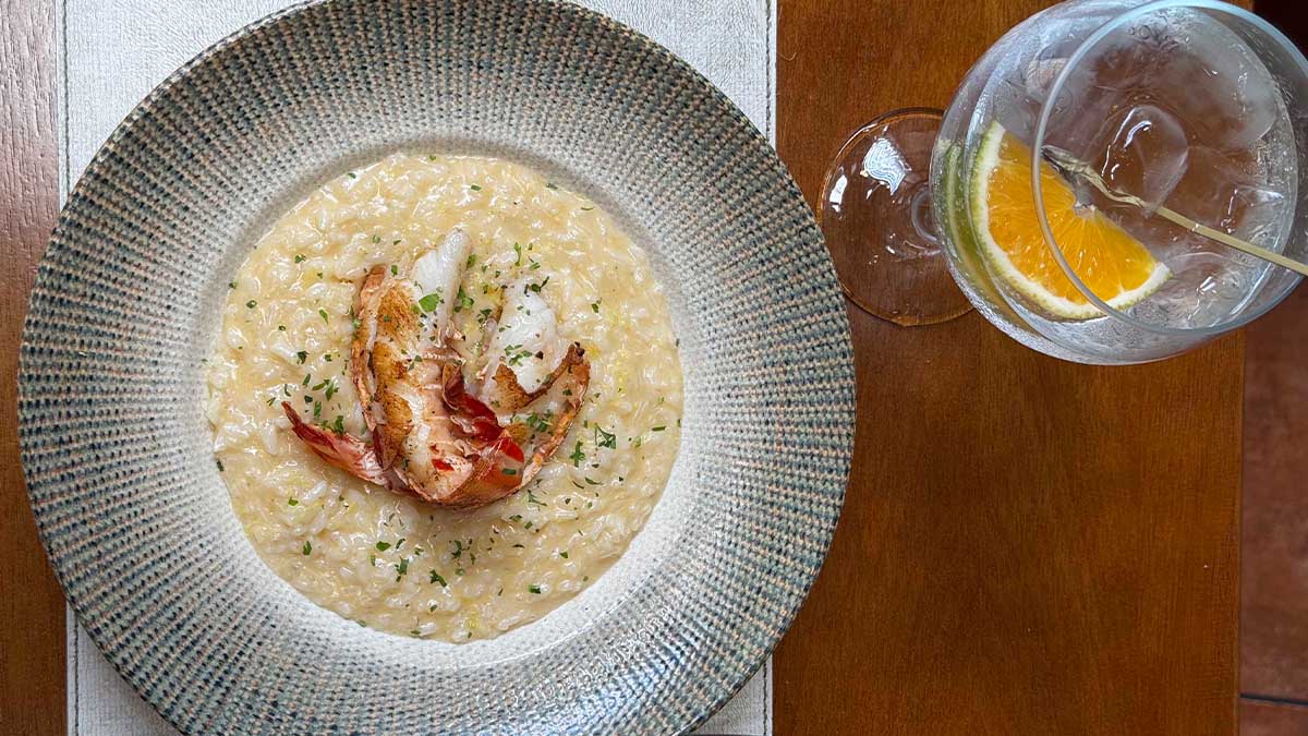 Arroz limone com camarão
