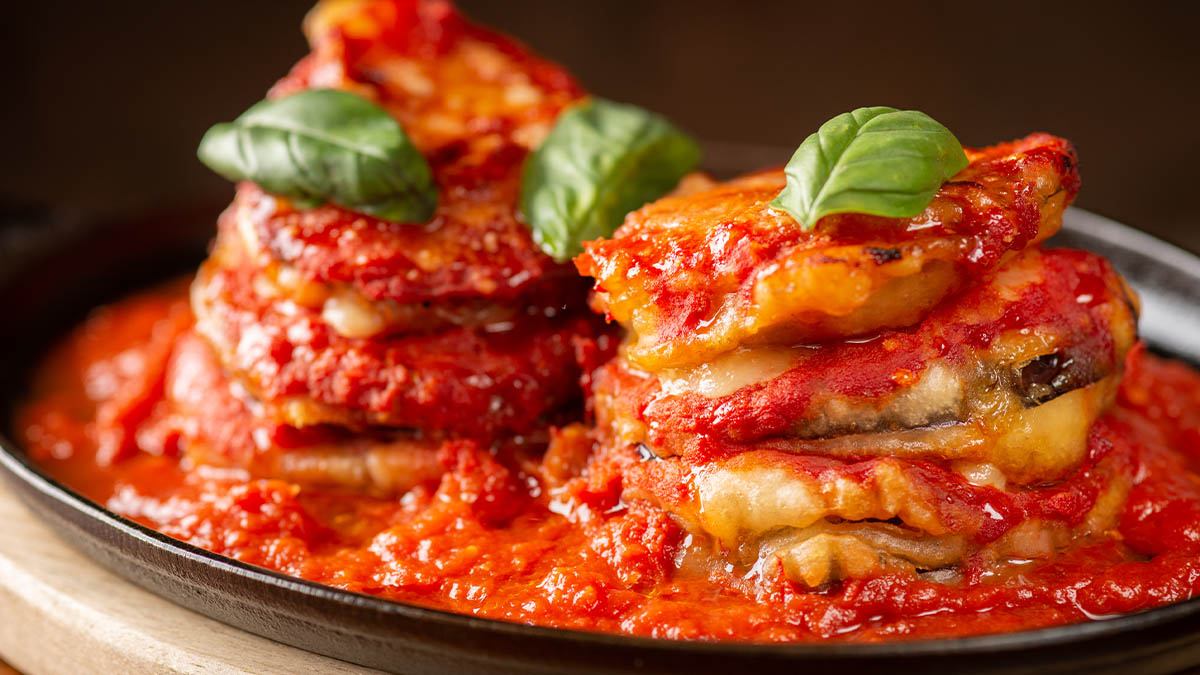 Melanzane Parmigina, do Daje Roma. Foto: Gustavo Pitta/Divulgação Daje Roma
