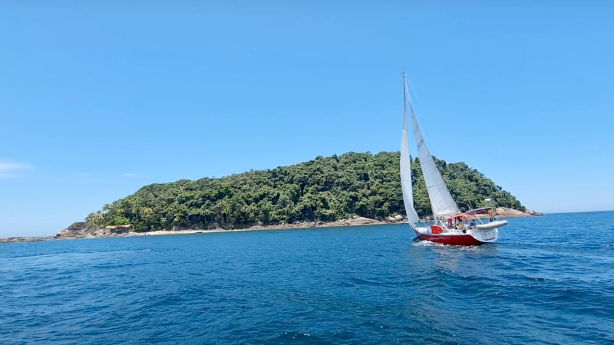 O tour para a Ilha dos Gatos também aproveita para parar na Ilha das Couves ou na Ilha Montão de Trigo para a prática de snorkeling (tipo de mergulho) - (Reprodução/Youtube)