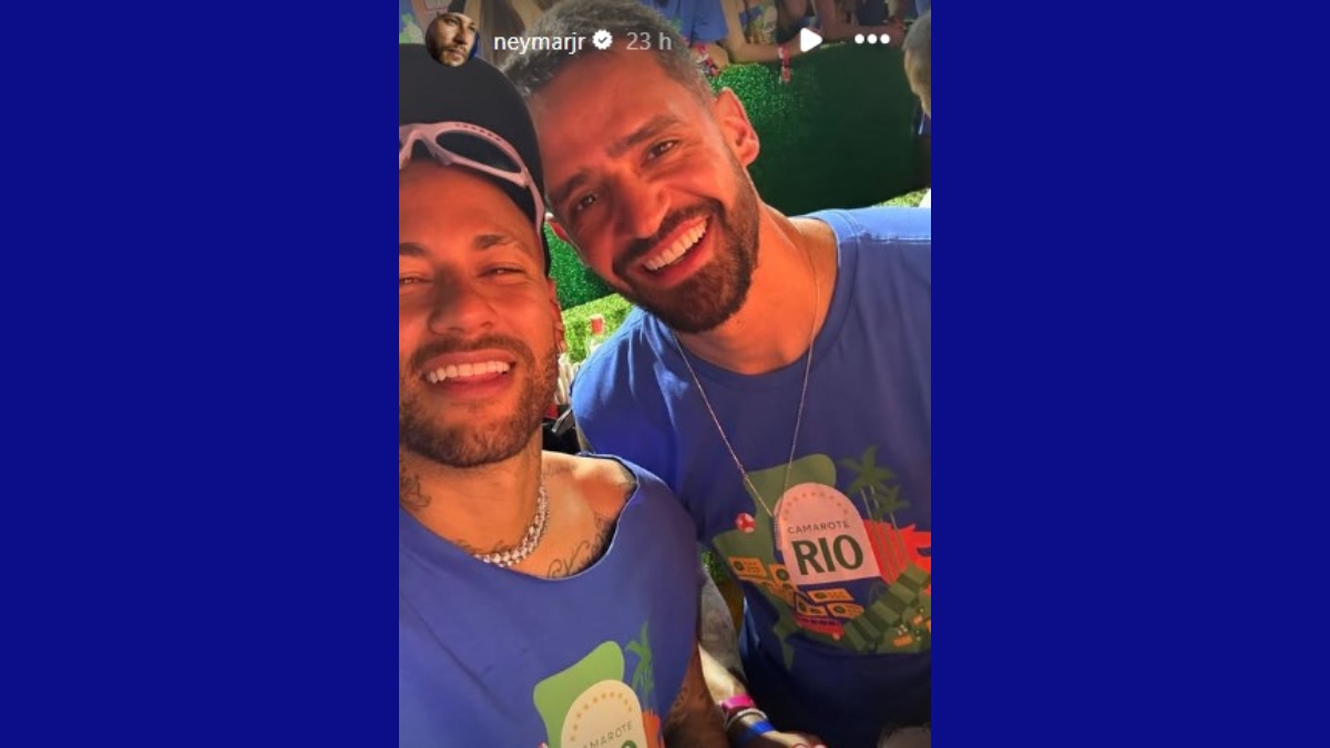Neymar e Renato Augusto no Carnaval do Rio de Janeiro. /Foto: Reprodução/Redes sociais
