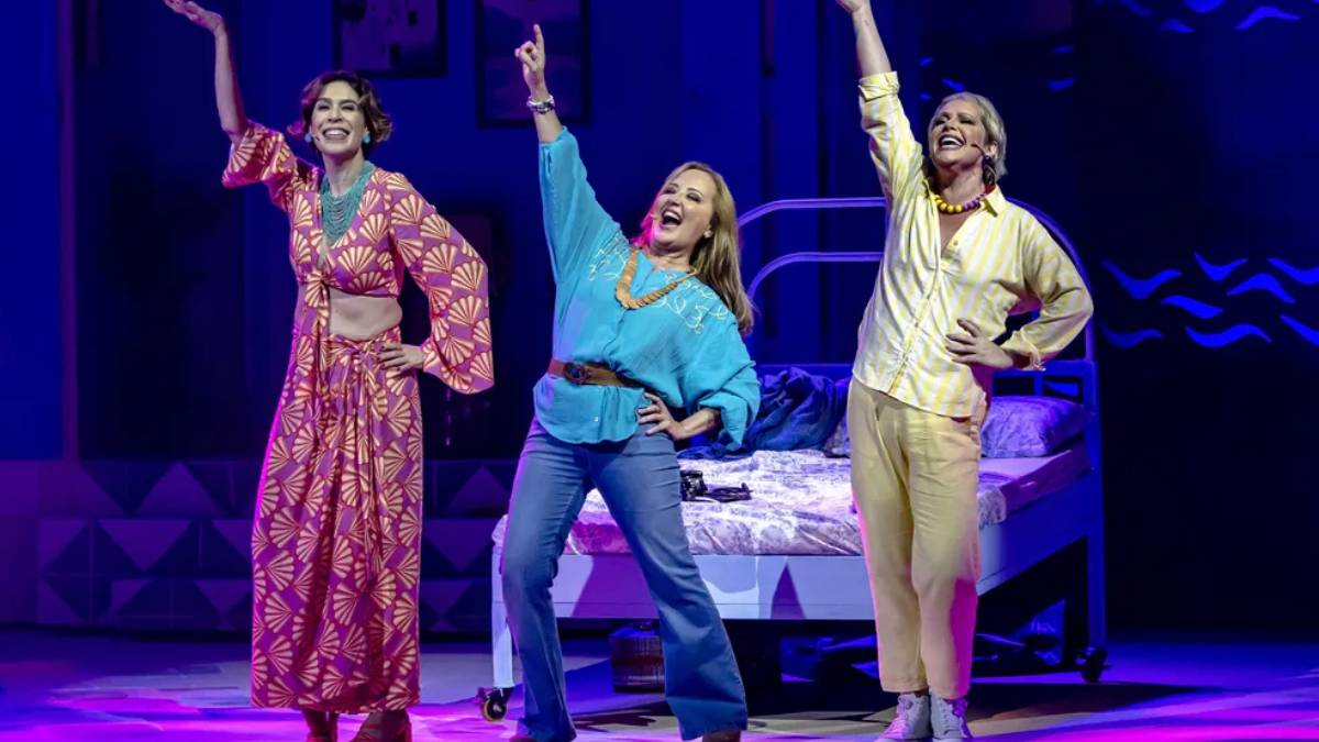 'Mamma Mia!' voltou aos palcos de São Paulo na primeira quinzena de março, no Teatro Bradesco, na zona oeste da Capital, e depois seguirá para o Rio de Janeiro. Foto: Caio Gallucci/Divulgação