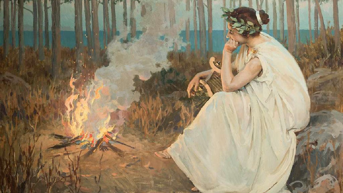 Poesias de Safo atravessaram a história pela beleza com que ela tratava o amor. Imagem: Ernique Simonet/Domínio Publico