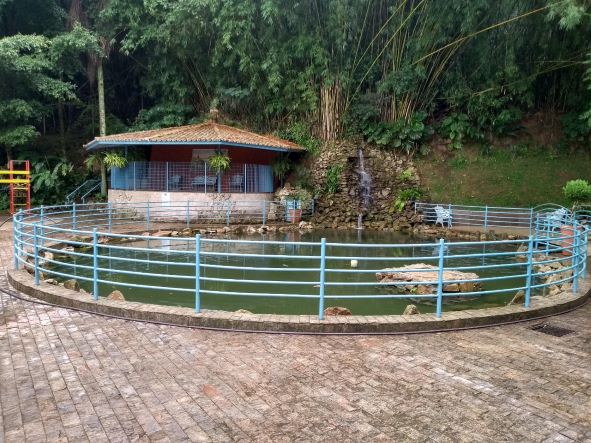 O parque das Fontes conta com vegetação nativa em uma área de relevo que possui a Fonte São Carlos e a Fonte dos Italianos, com uma concha acústica para apresentações artísticas, trilha para caminhada e uma parte que permite vista parcial do município - (Divulgação/PMSN)