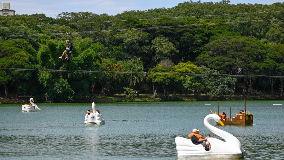 Pedalinhos estão disponíveis para passeio na lagoa mais famosa de Campinas. Foto: Rogério Capela/Prefeitura de Campinas