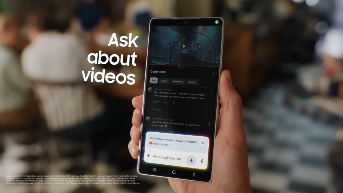 Os celulares são conectados com o Youtube
