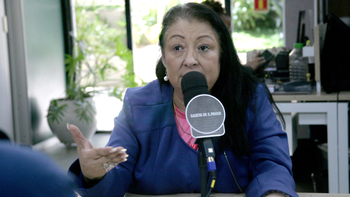 Angelina Basílio, presidente da Rosas de Ouro, agremiação campeã do Carnaval de São Paulo de 2025, continua em estado de êxtase com o título da escola neste ano. Fotos: Thiago Neme/Gazeta de S.Paulo