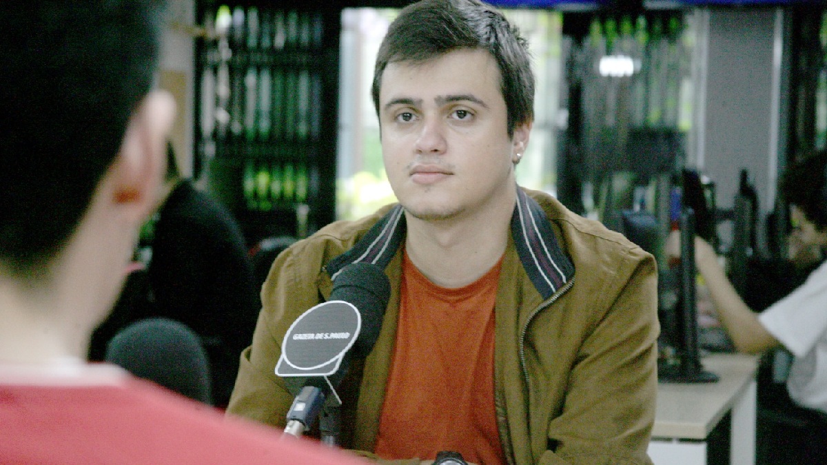 Ele participou do podcast G+ Esportes, na redação da Gazeta de S.Paulo e contou bastidores dos programas, como eles são planejados e a ajuda do público no sucesso - (Thiago Neme/Gazeta de S.Paulo)