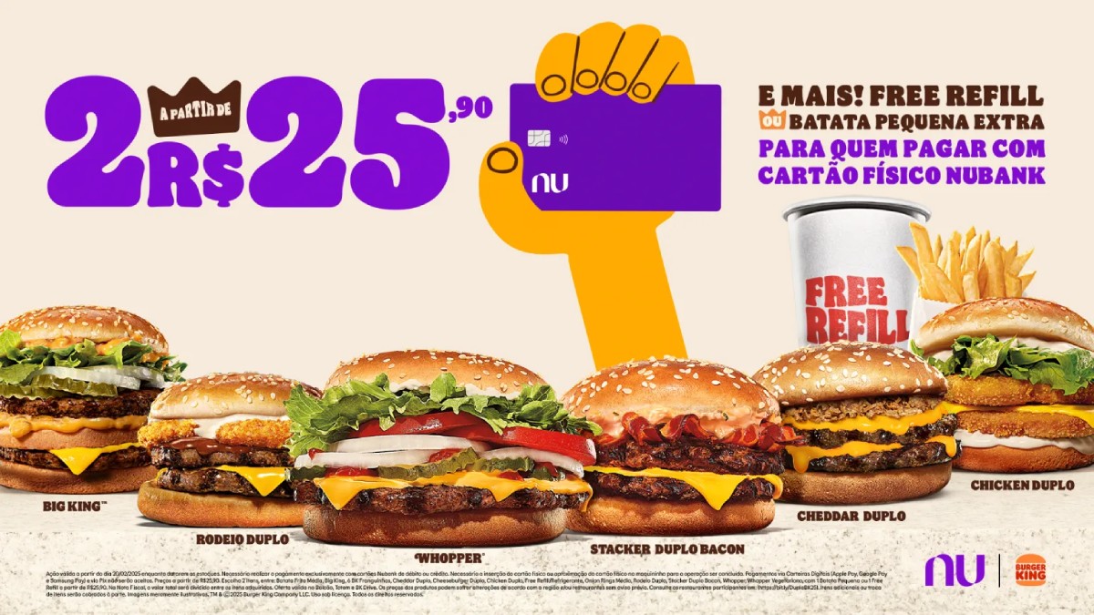 Até com o banco digital Nubank o BK já teve parceria