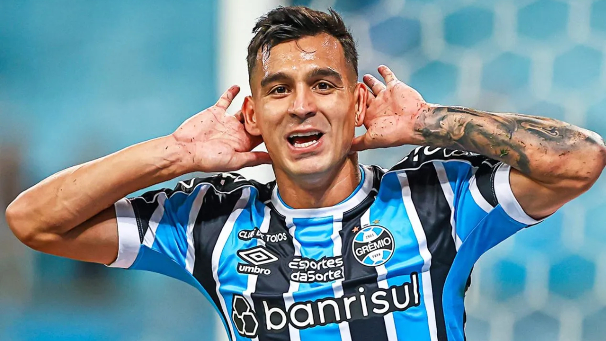 Cristaldo disputou 123 partidas, marcou 26 gols e deu 18 assistências. /Foto: Lucas Uebel/Grêmio