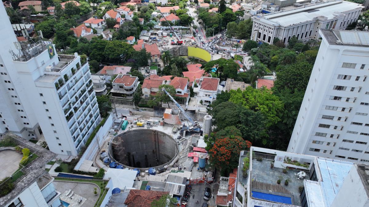 Estação FAAP-Pacaembu alcançou 49,09% das obras. /Foto: Divulgação/Linha Uni