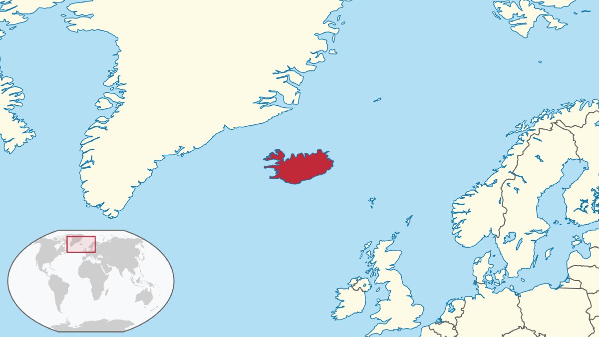A Islândia é uma ilha no Oceano Atlântico, entre os Estados Unidos e a Europa (Foto: Wikimedia Commons)