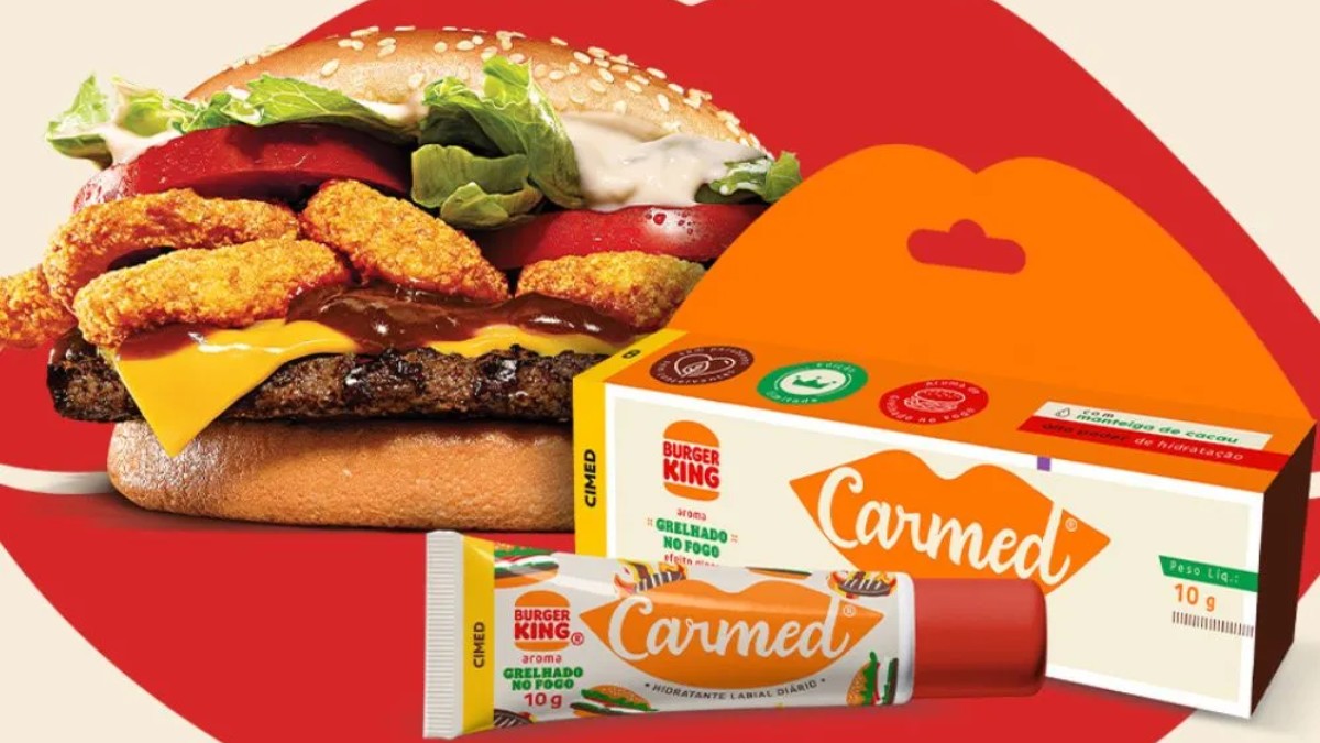 Na linha de produtos labiais, o BK já lançou um hidratante com a Carmed com sabor de "grelhado no fogo"