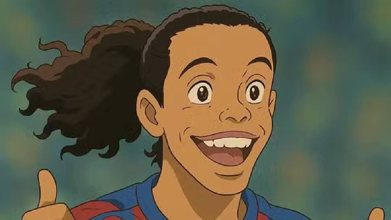Muitos famosos entraram na trend do Studio Ghibli, incluindo o jogador de futebol Ronaldinho Gaúcho. Foto: Reprodução