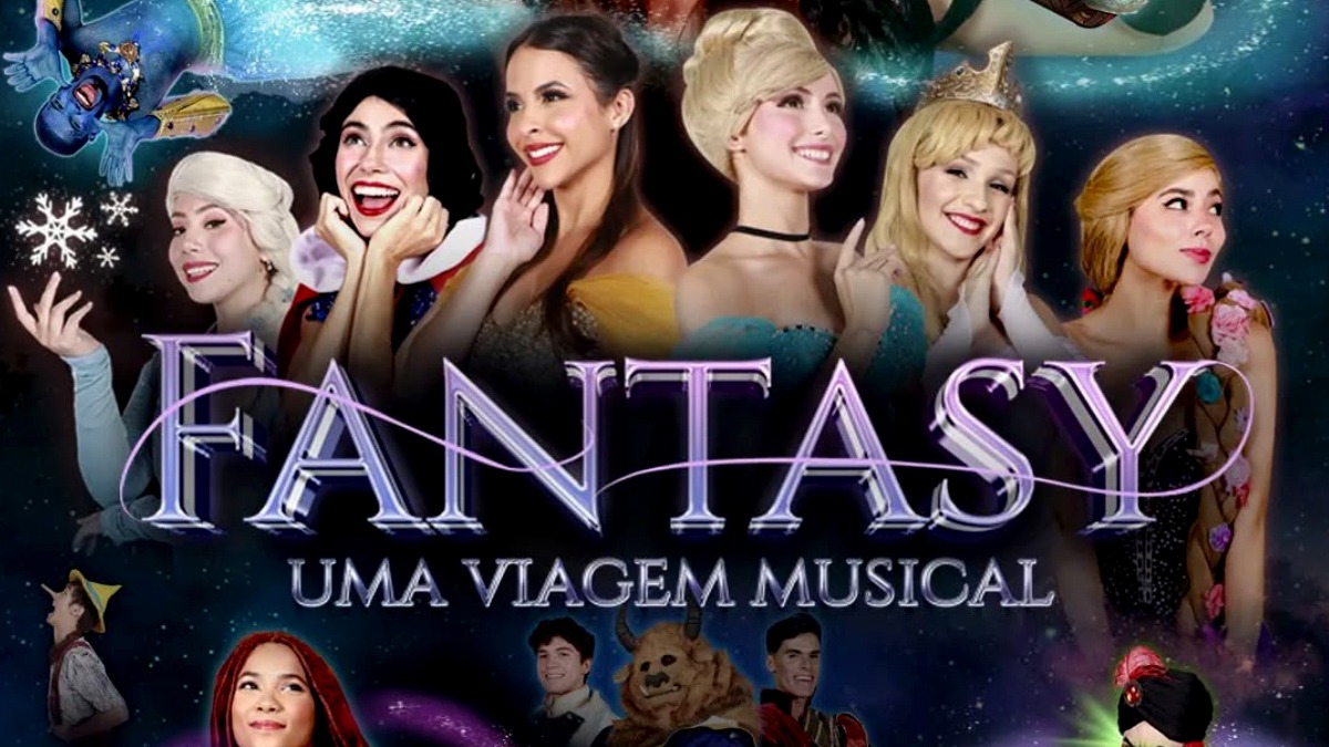 Com uma duração de 1h35, o espetáculo "Fantasy - Uma Viagem Musical" oferece uma experiência imersiva, proporcionando uma aventura única para toda a família. Os ingressos custam partir de R$ 45 e crianças até 2 anos não pagam. As apresentações ocorrem aos sábados e domingos, às 15h. Divulgação