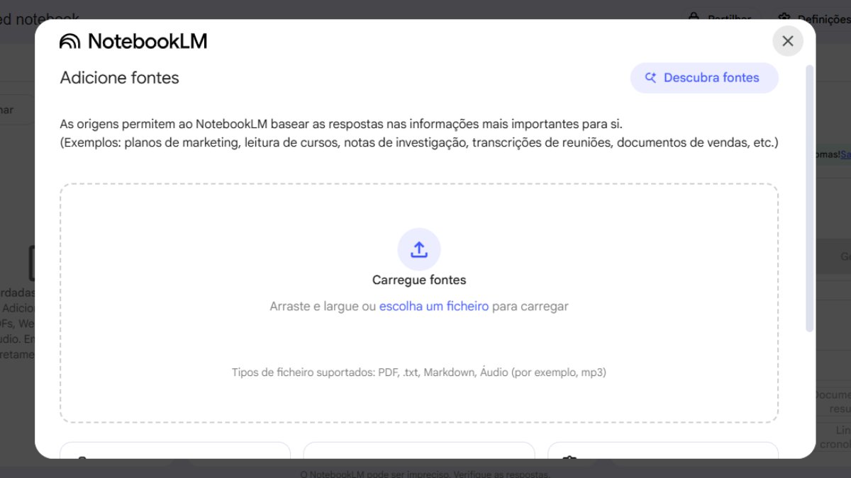Carregue o arquivo ou os arquivos que deseja utilizar