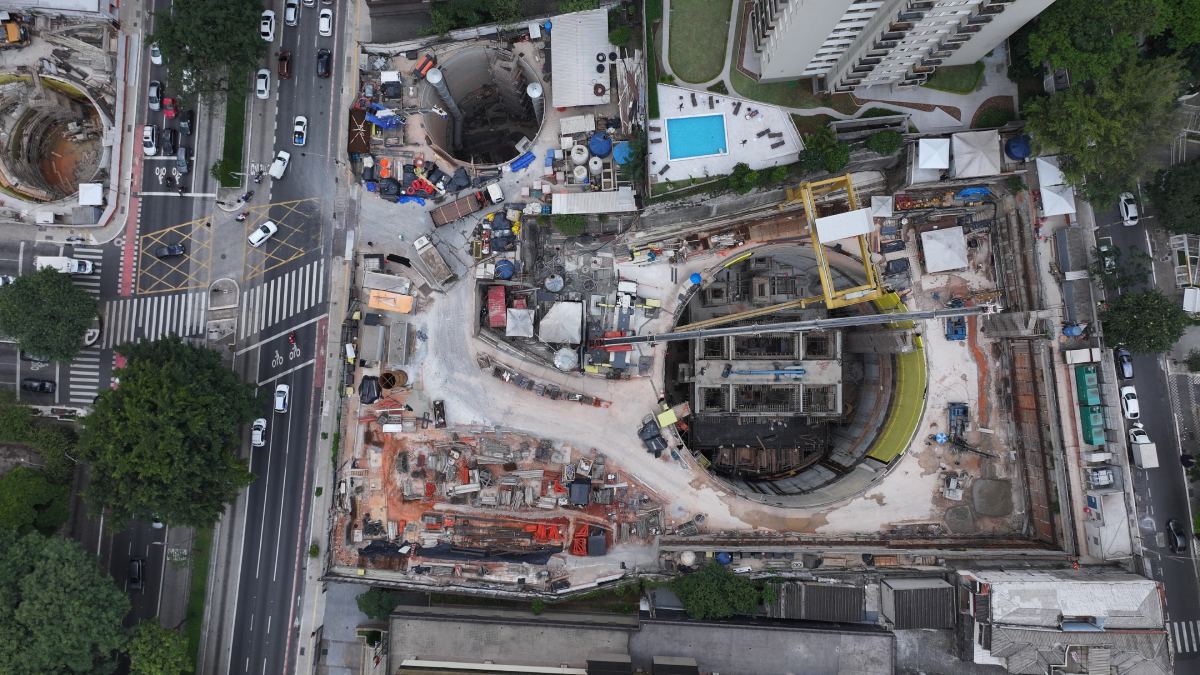 Estação Higienópolis-Mackenzie concluiu 48,43% das obras. /Foto: Divulgação/Linha Uni
