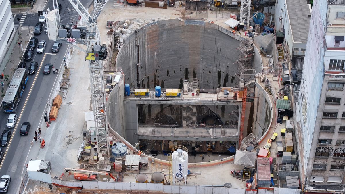 Estação São Joaquim concluiu 53,95% das obras. /Foto: Divulgação/Linha Uni