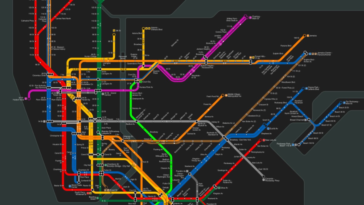 Já a rede de metrôs em Nova York é a quarta mais extensa do mundo. Possui cerca de 400 km de extensão em toda a cidade metropolitana.